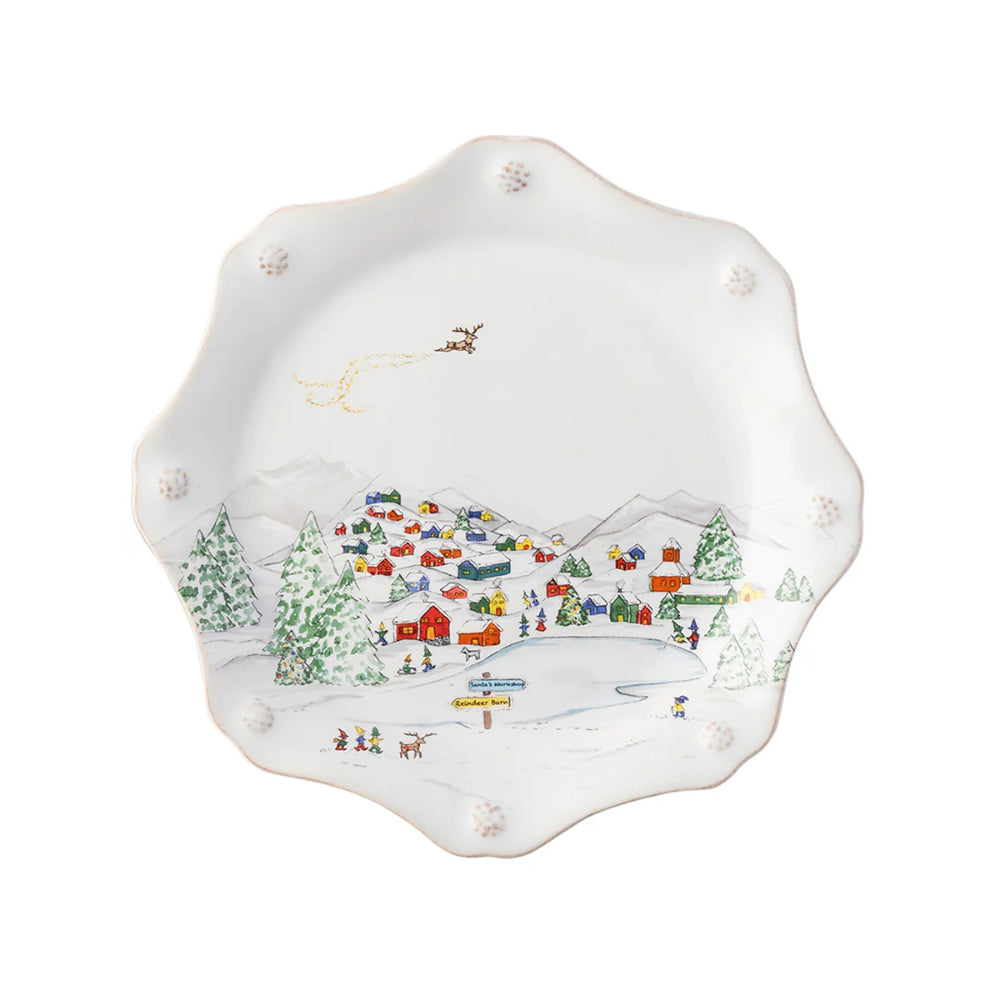 Juliska Berry & Thread Dessert/Salas Plate North Pole-Set of 4
