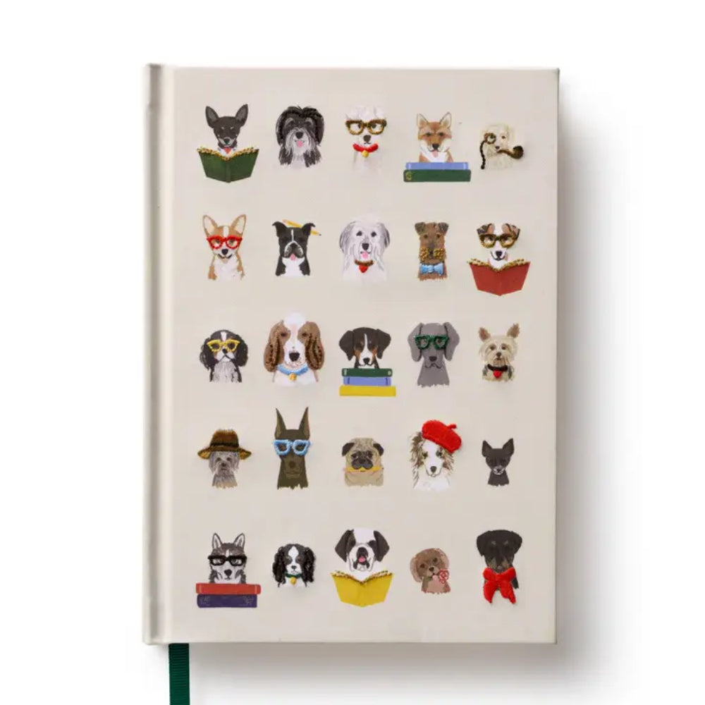 Rifle Paper Studious Dogs Embroidered Journal