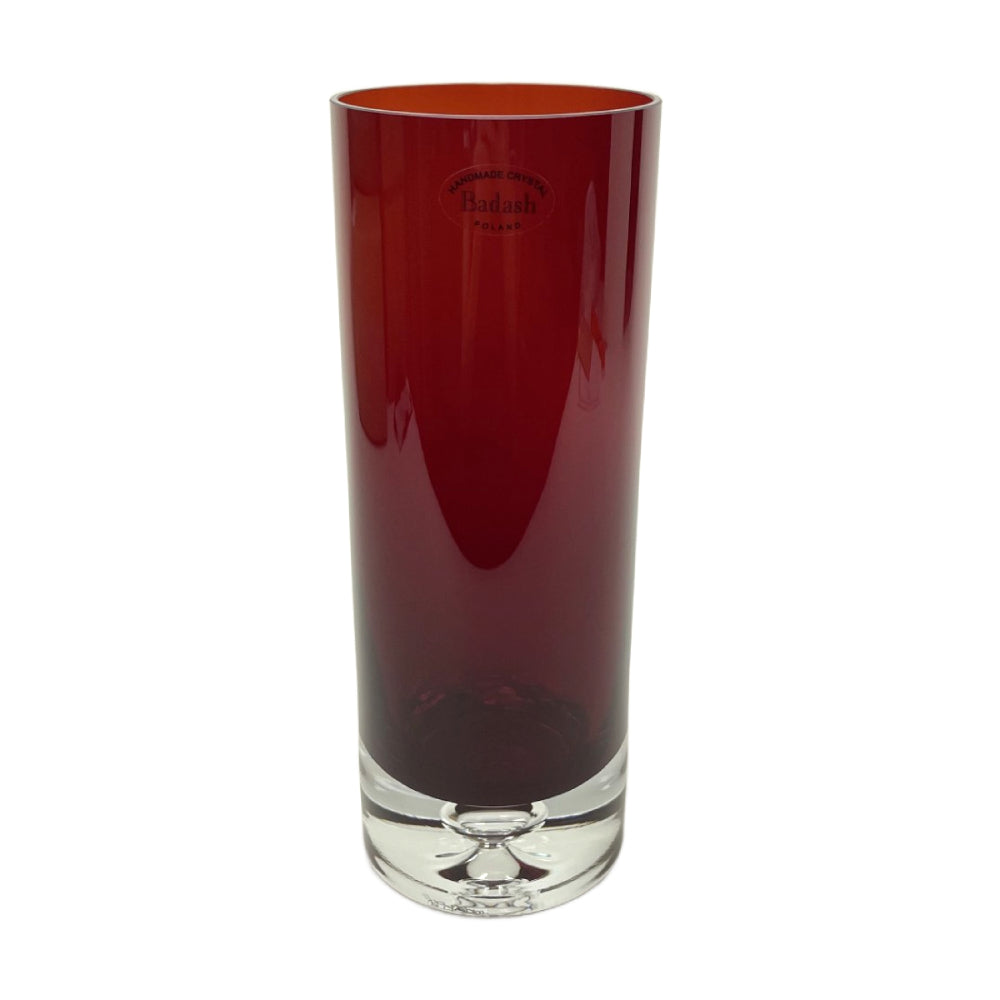 Badash Deep Red Cylinder 10"Vase