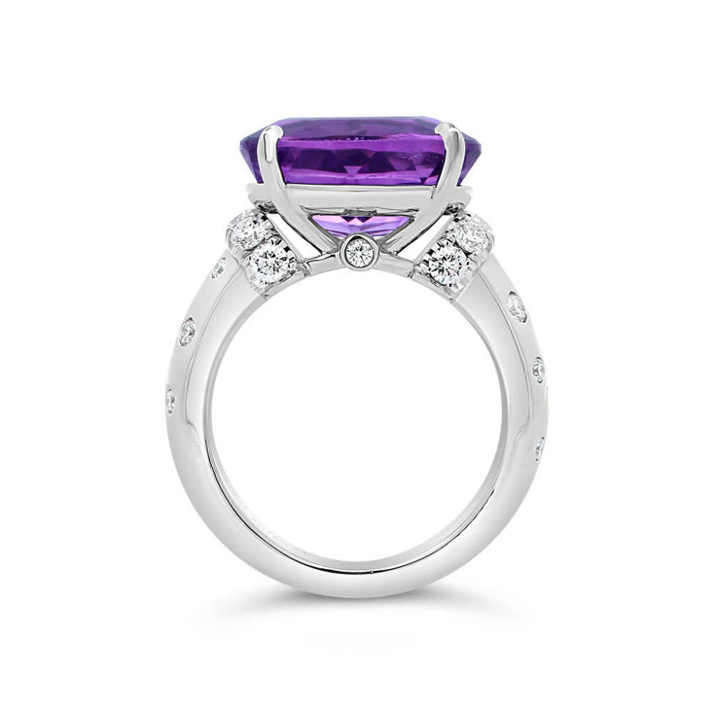 Jack Kelége 18k Oval Amethyst and Diamond Ring