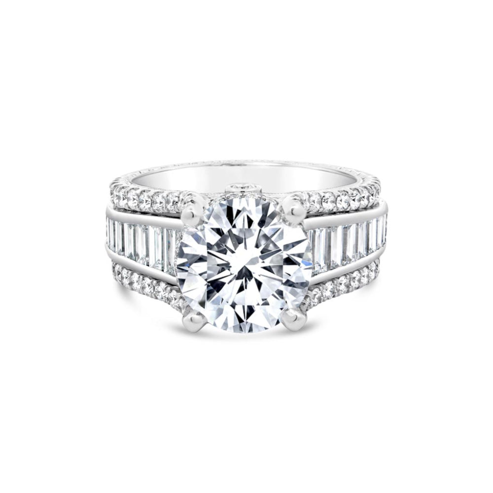 Jack Kelége Platinum Baguette Diamond Accent Engagement Ring
