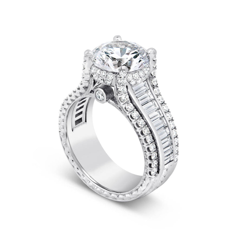 Jack Kelége Platinum Baguette Diamond Accent Engagement Ring