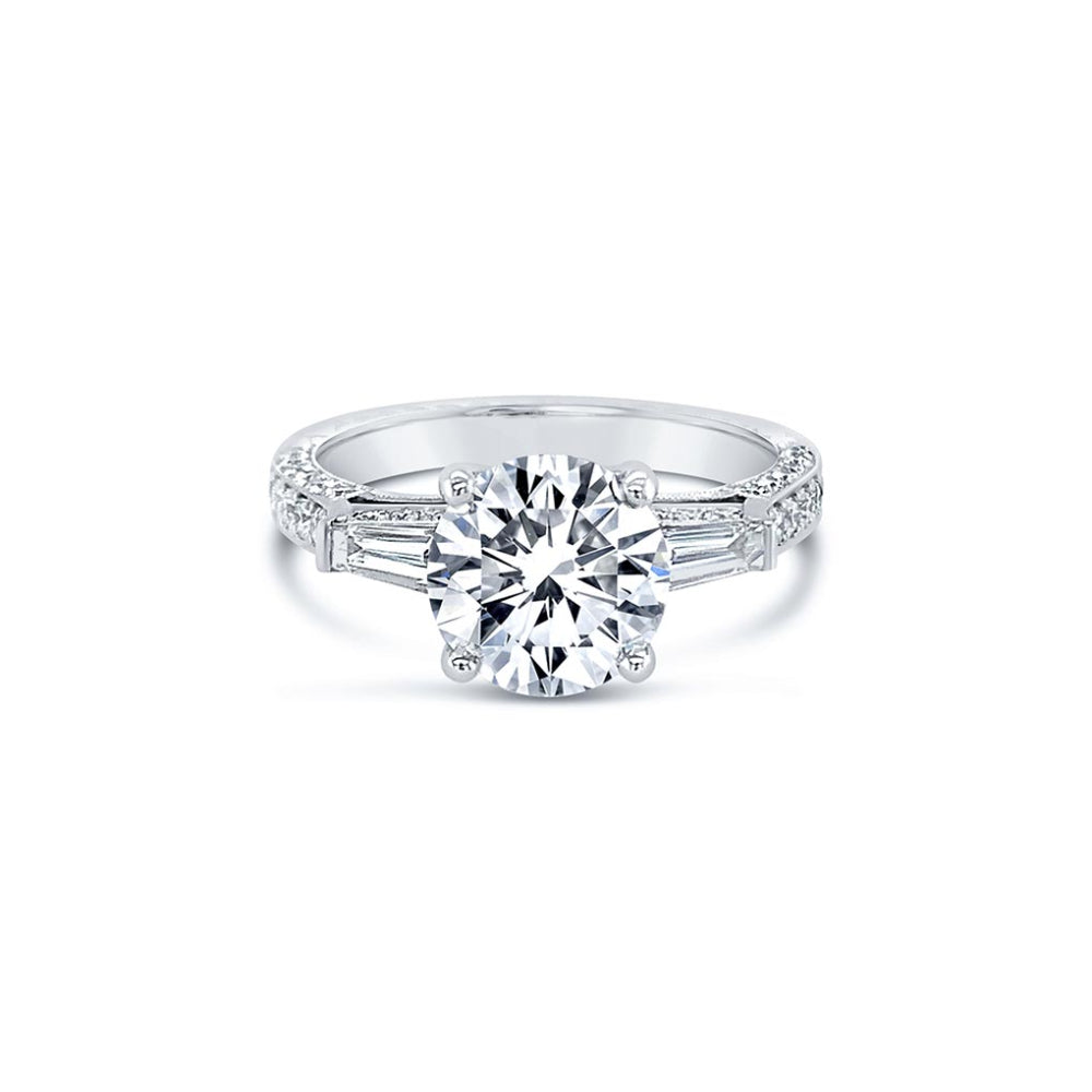 Jack Kelége Platinum Three Stone Diamond Engagement Ring