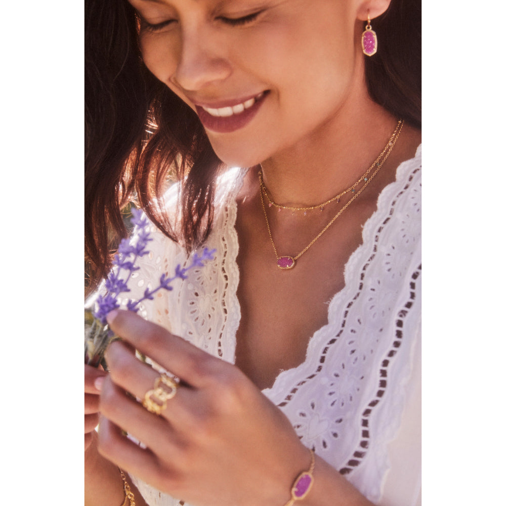 Kendra Scott Lee Gold Drop Earrings in Mulberry Drusy