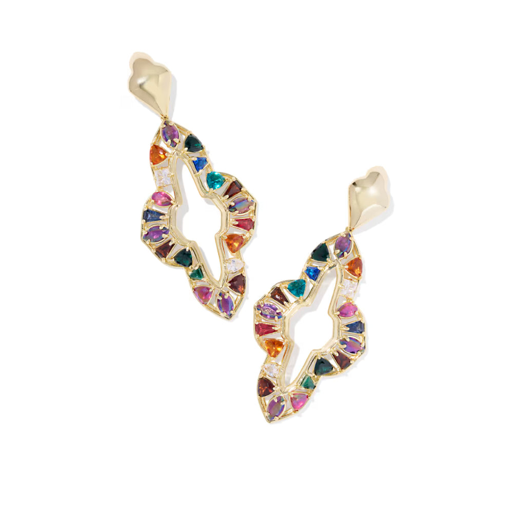 Kendra Scott Gold Abbie Crystal Statement Earrings