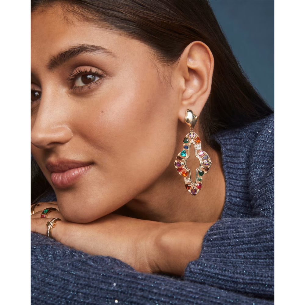 Kendra Scott Gold Abbie Crystal Statement Earrings
