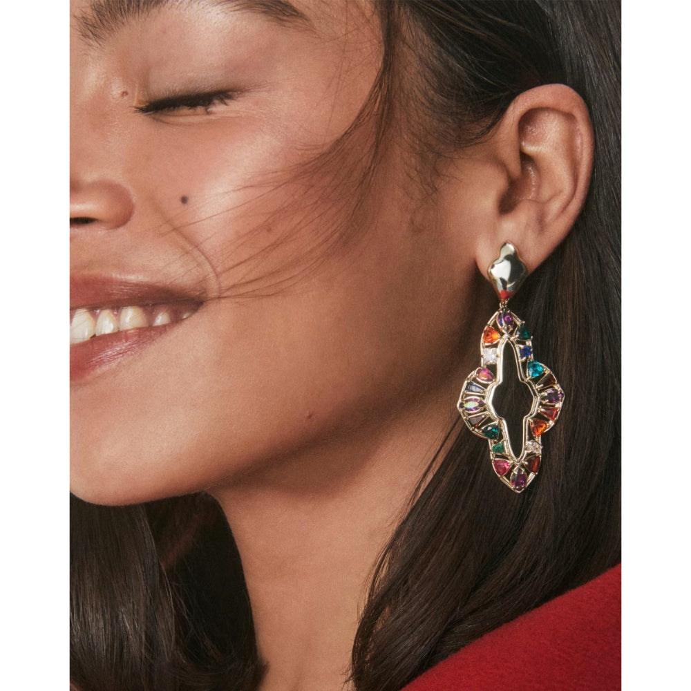 Kendra Scott Gold Abbie Crystal Statement Earrings