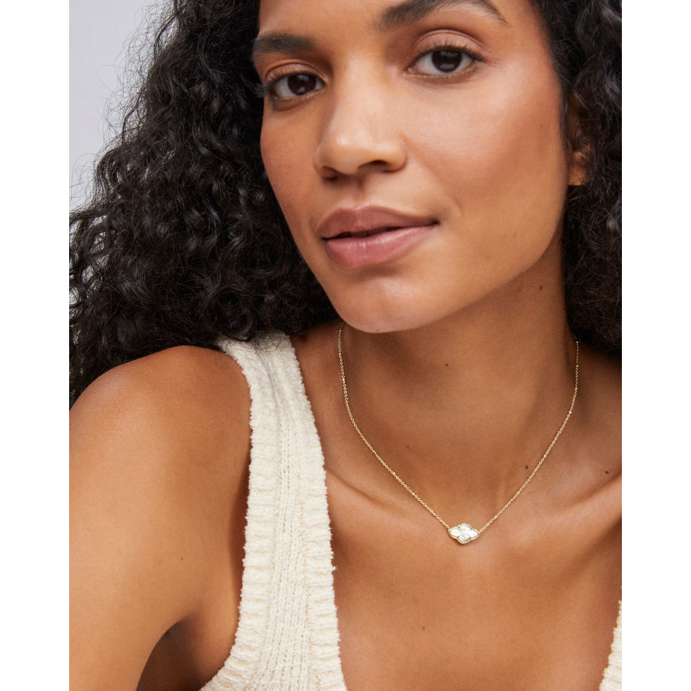 Kendra Scott Gold Abbie Pendant Necklace in Bronze Veined Green Malachite