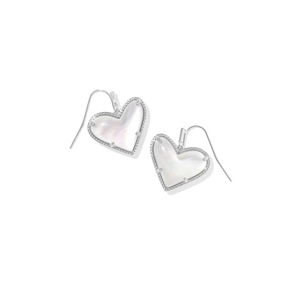 Kendra Scott Ari Heart Statement Drop Earrings in Ivory Mother of Pearl