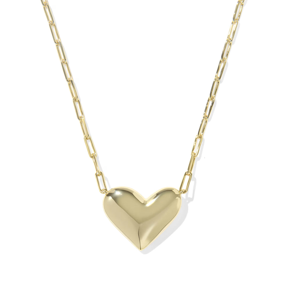 Kendra Scott Ari Heart Statement Short Pendant Necklace in Ivory Mother of Pearl