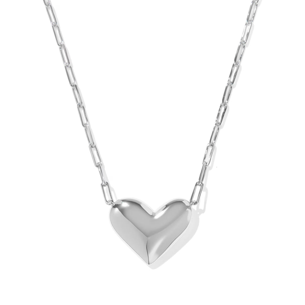 Kendra Scott Ari Heart Statement Short Pendant Necklace in Ivory Mother of Pearl