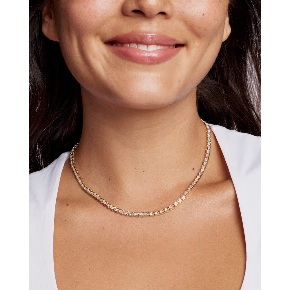 Kendra Scott Bella Tennis Necklace in White CZ