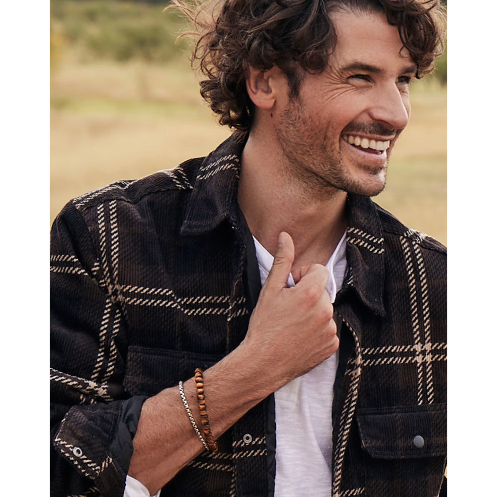 Scott Bros. Cade Oxidized Sterling Silver Corded Bracelet In Brown Tigers Eye