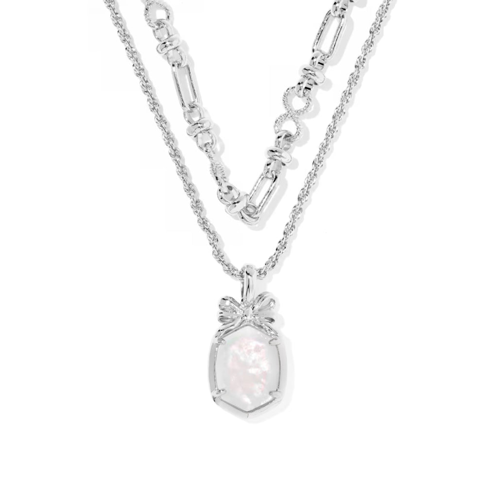 Kendra Scott Silver Daphne Bow Multi Strand Necklace
