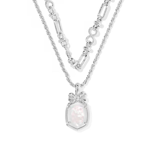Kendra Scott Silver Daphne Bow Multi Strand Necklace
