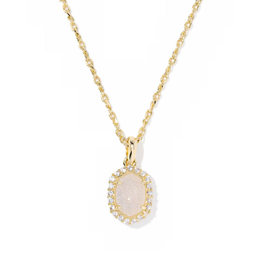 Kendra Scott Gold Daphne Crystal Frame Short Pendant Necklace