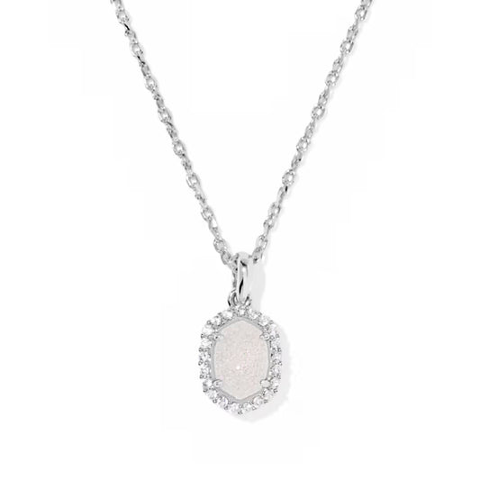 Kendra Scott Silver Daphne Crystal Frame Short Pendant Necklace