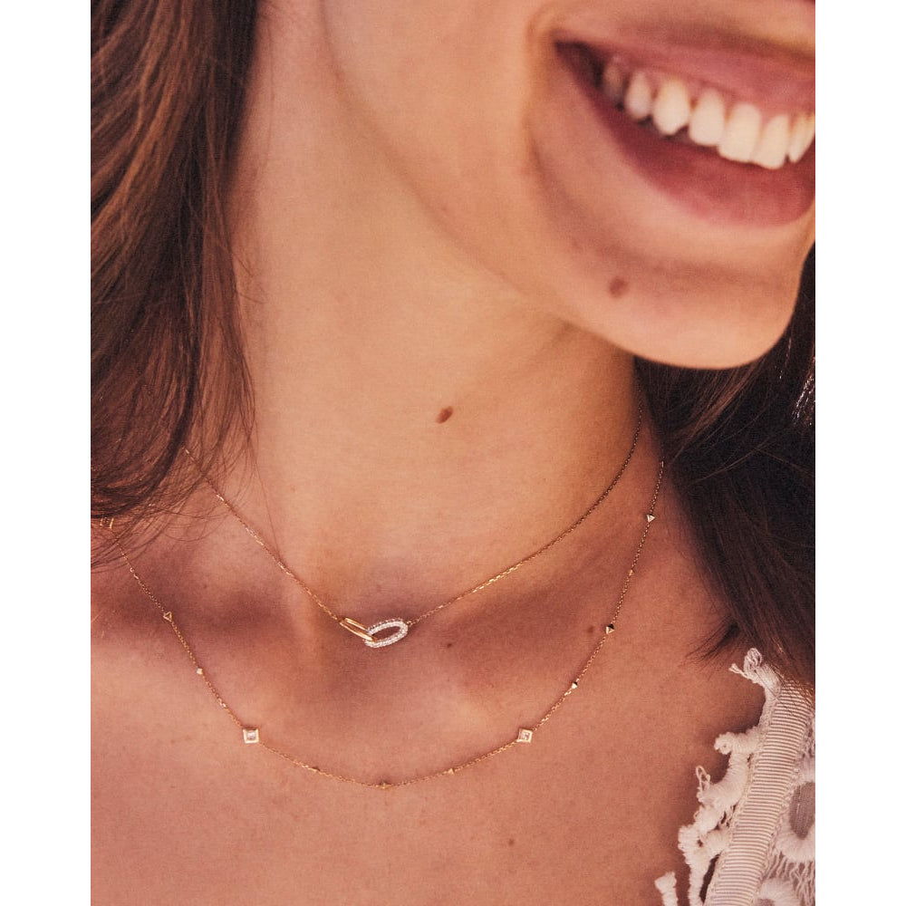 Kendra Scott Elisa Interlocking Pendant Necklace in White Diamond