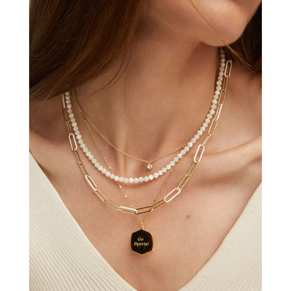 Kendra Scott Emery Beaded Necklace in Gold/Ivory MOP main image 0