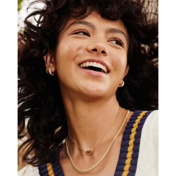 Kendra Scott Football Pendant Necklace Orange Goldstone