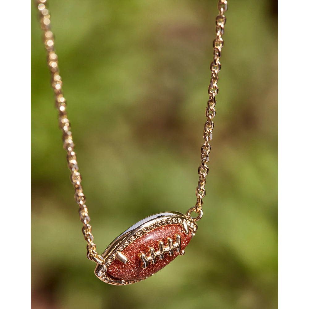 Kendra Scott Football Pendant Necklace Orange Goldstone