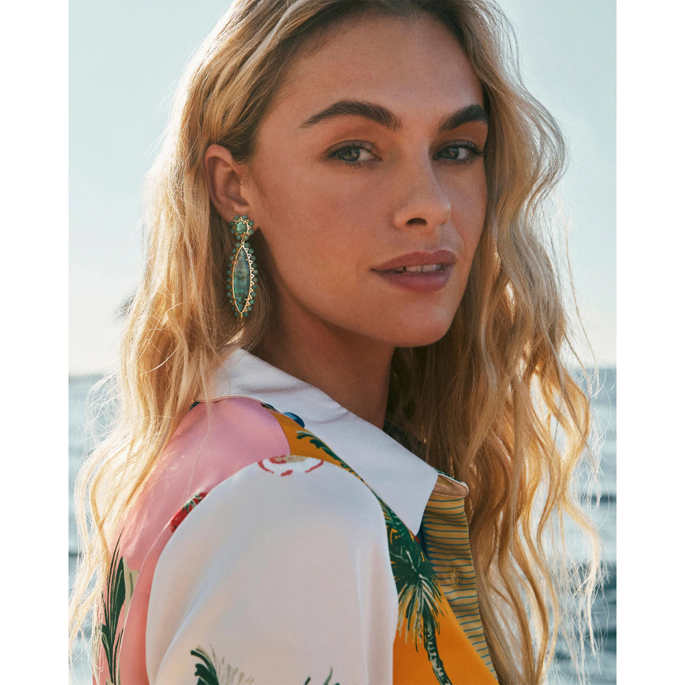 Kendra Scott Gold Genevieve Beaded Statement Earrings