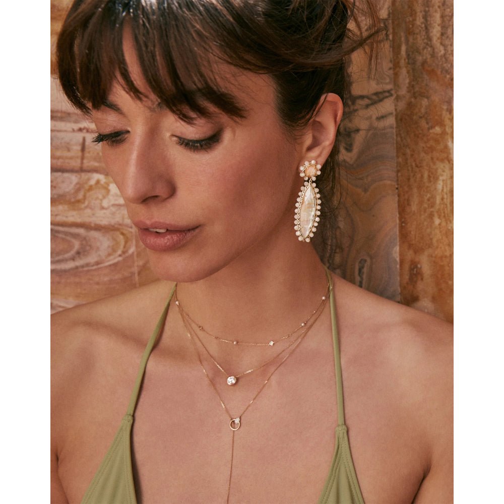 Kendra Scott Gold Genevieve Beaded Statement Earrings