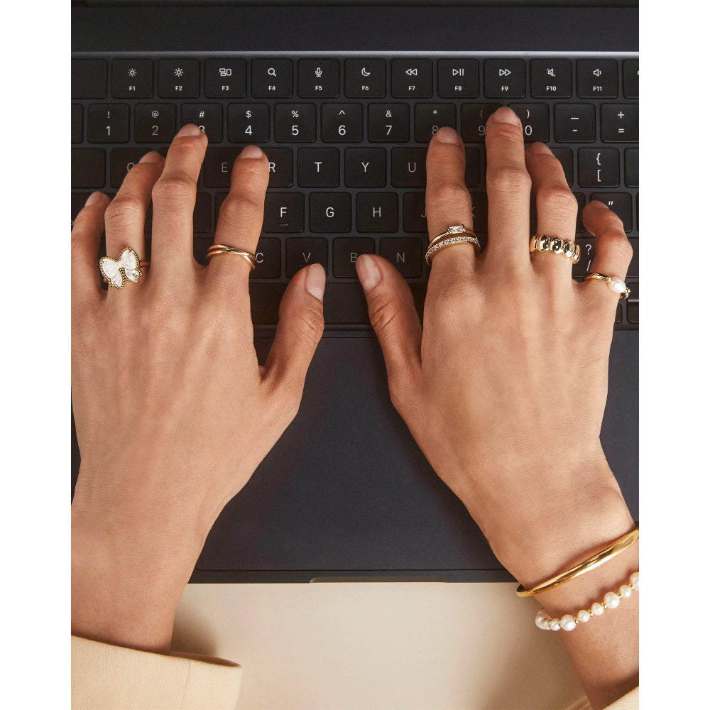 Kendra Scott Gold Haley Bow Band Ring