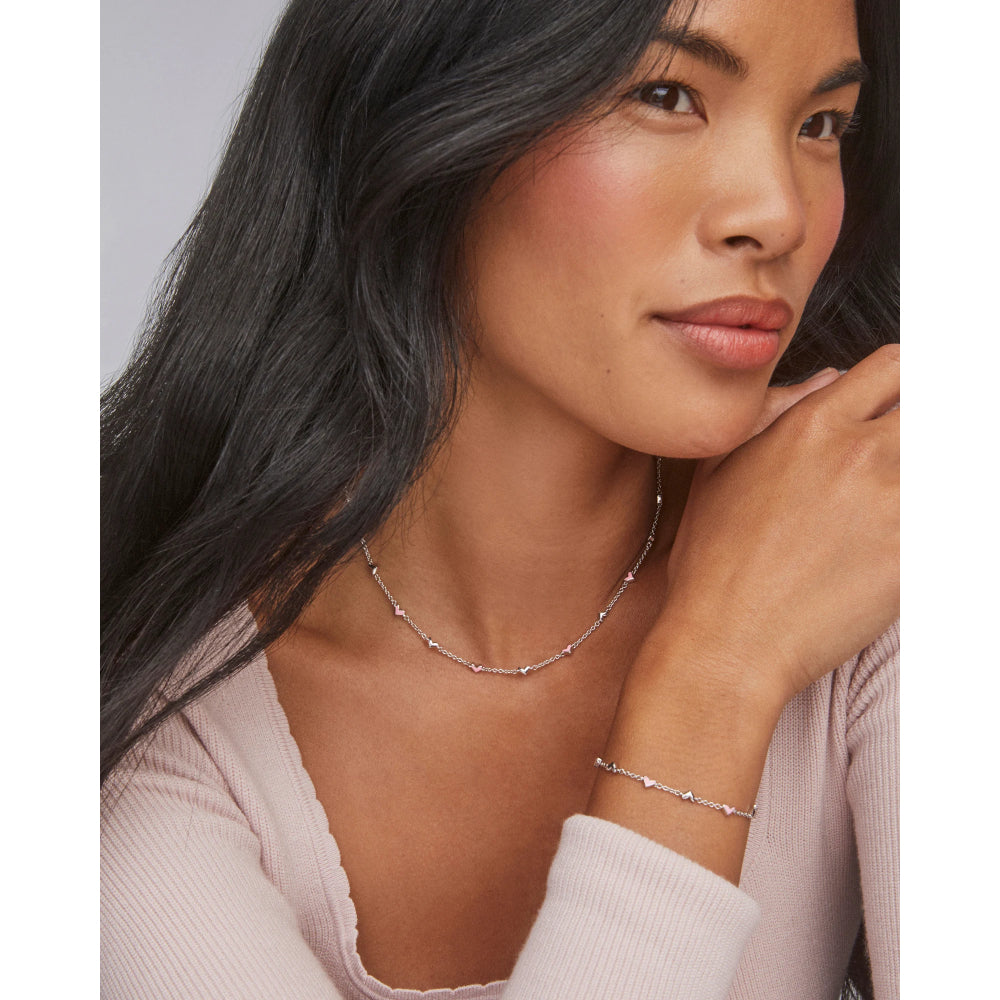 Kendra Scott Haven Gold Delicate Chain Bracelet - Pink Enamel