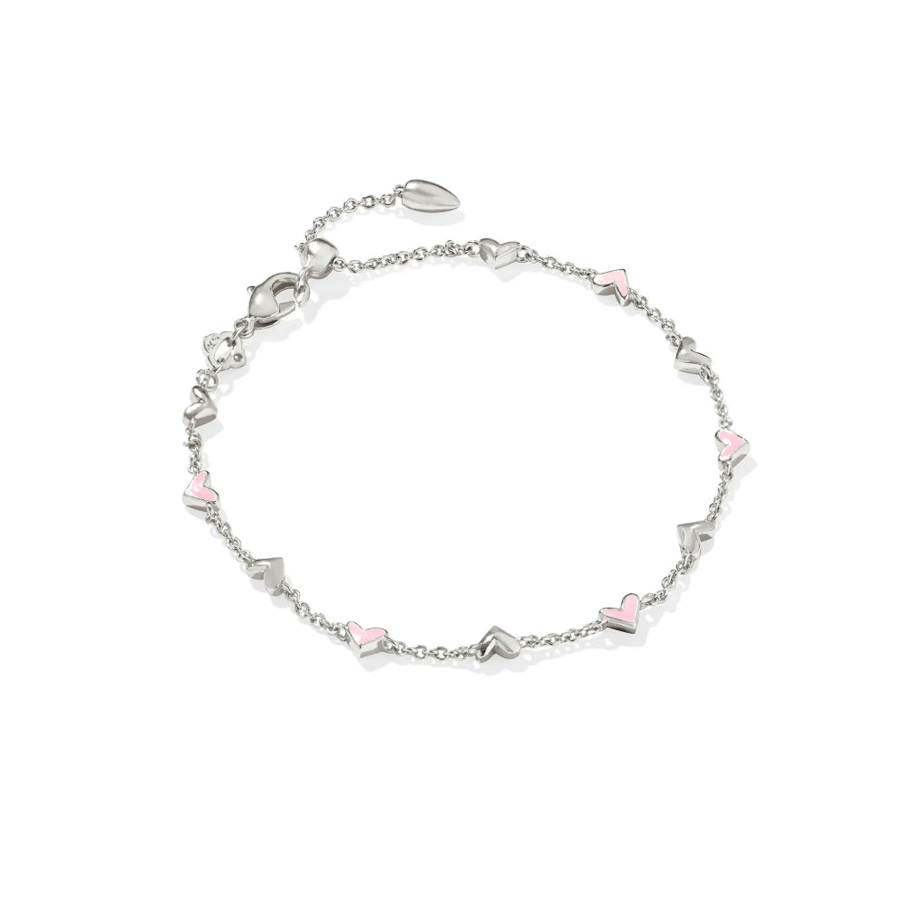 Kendra Scott Haven Gold Delicate Chain Bracelet - Pink Enamel