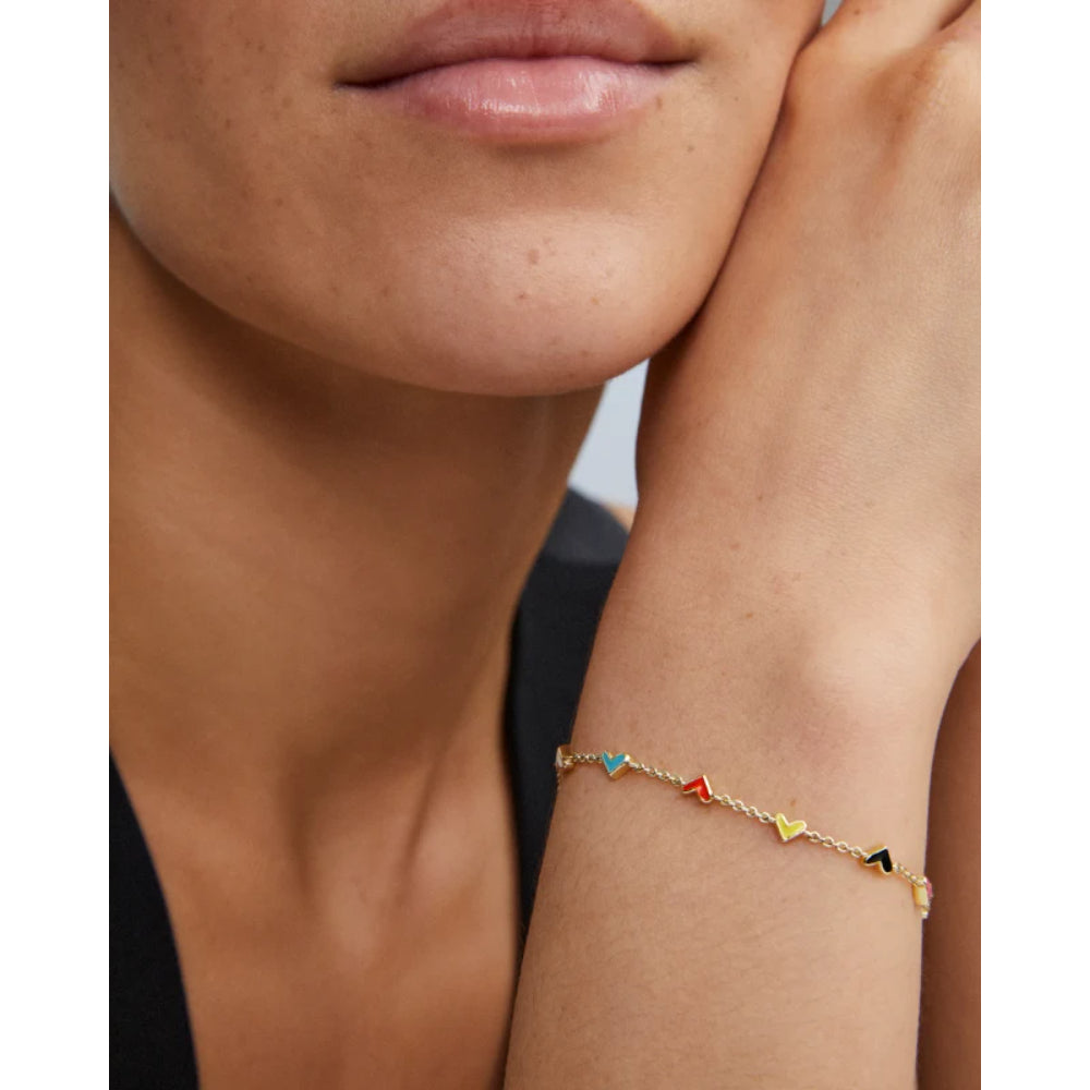 Kendra Scott Haven Heart Delicate Chain Bracelet in Gold Multi Mix