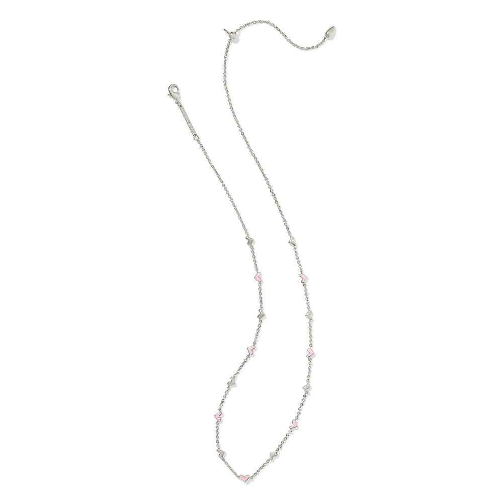 Kendra Scott Haven Heart Strand Necklace in Pink Enamel – Smyth