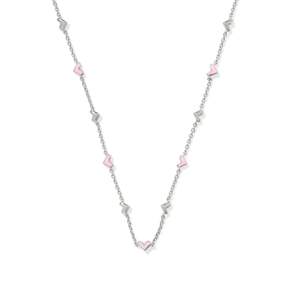 Kendra Scott Haven Heart Strand Necklace in Pink Enamel – Smyth