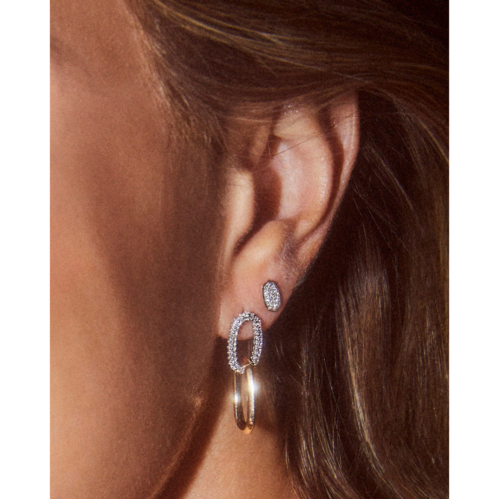 Kendra Scott Elisa 14k Interlocking Drop Earrings in White Diamond