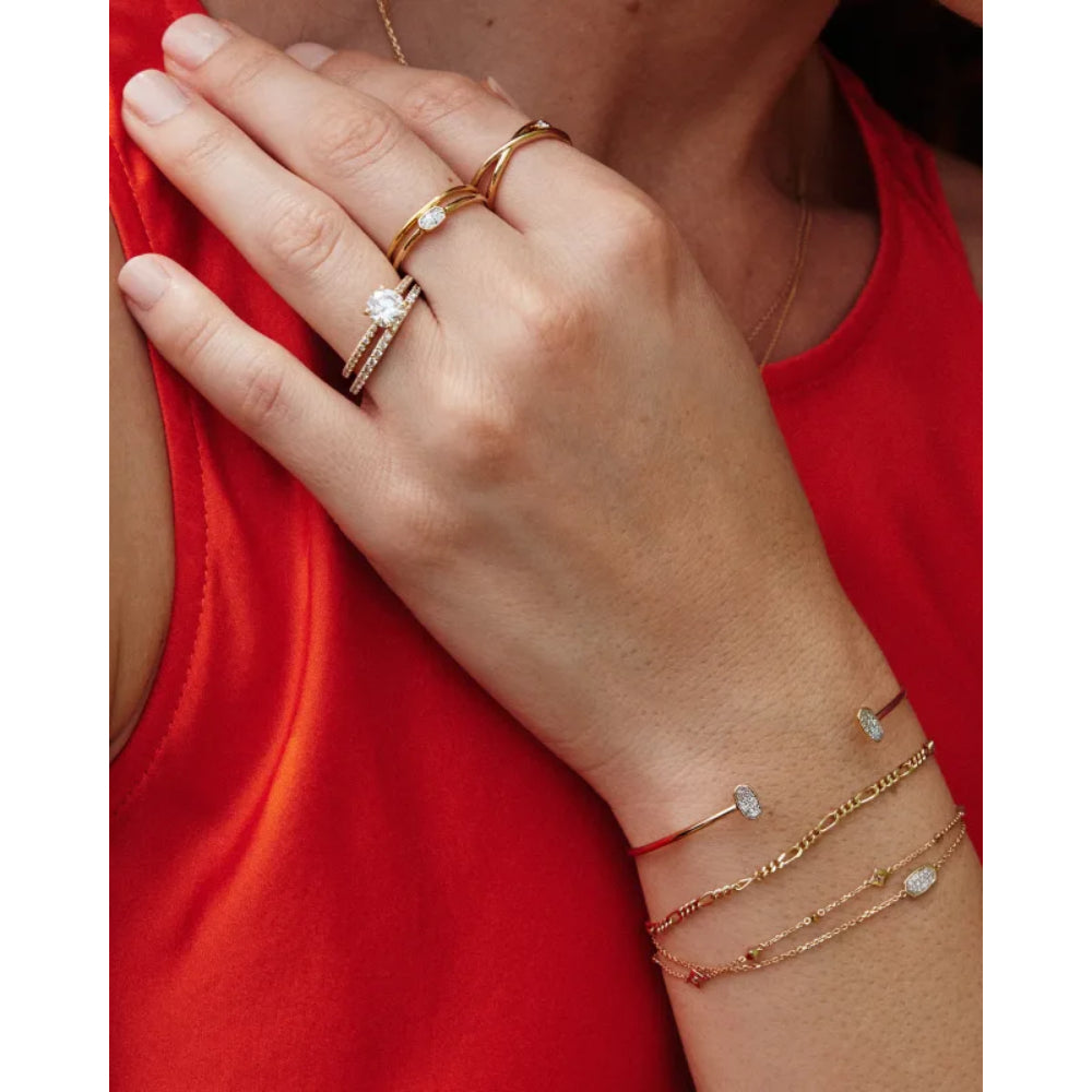 Kendra Scott Michelle 14k Yellow Gold Delicate Bracelet in White Diamond