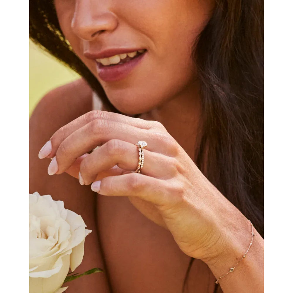 Kendra Scott Michelle 14k Yellow Gold Delicate Bracelet in White Diamond