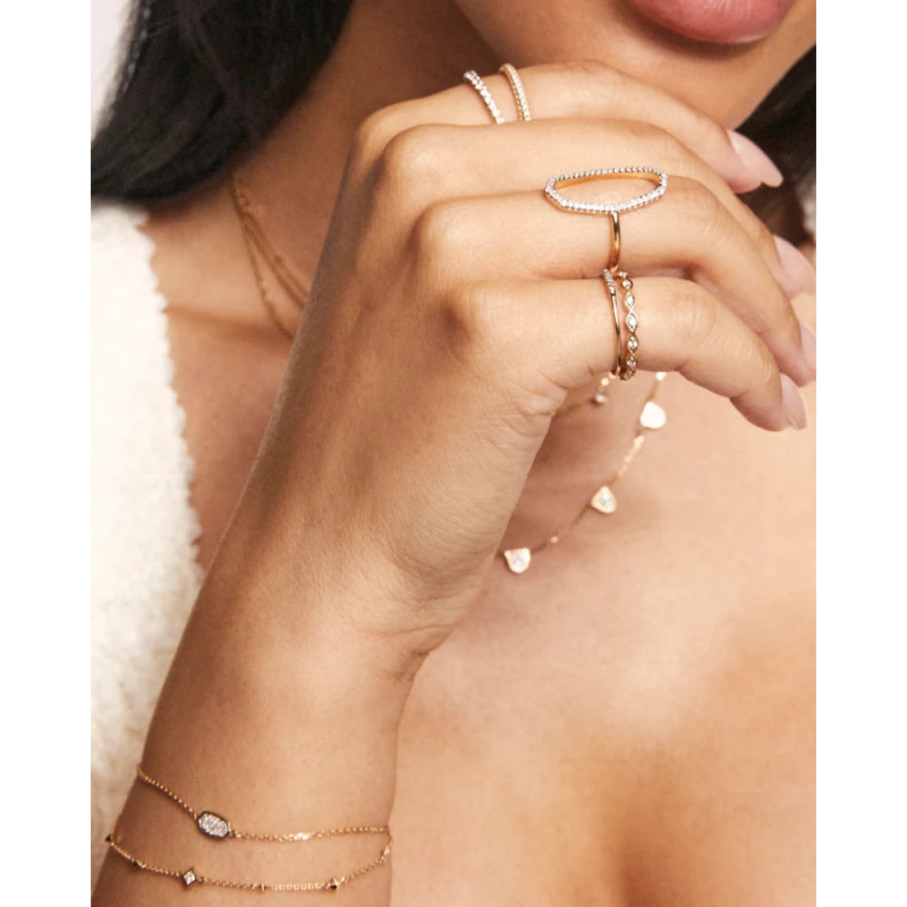 Kendra Scott Michelle 14k Yellow Gold Delicate Bracelet in White Diamond