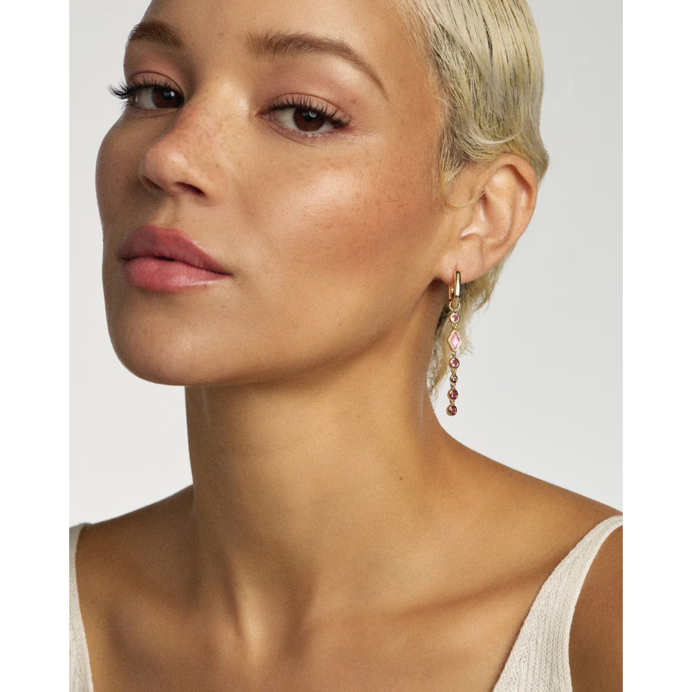Kendra Scott Mini Elisa Abbie Huggie Earrings in Pink Mix