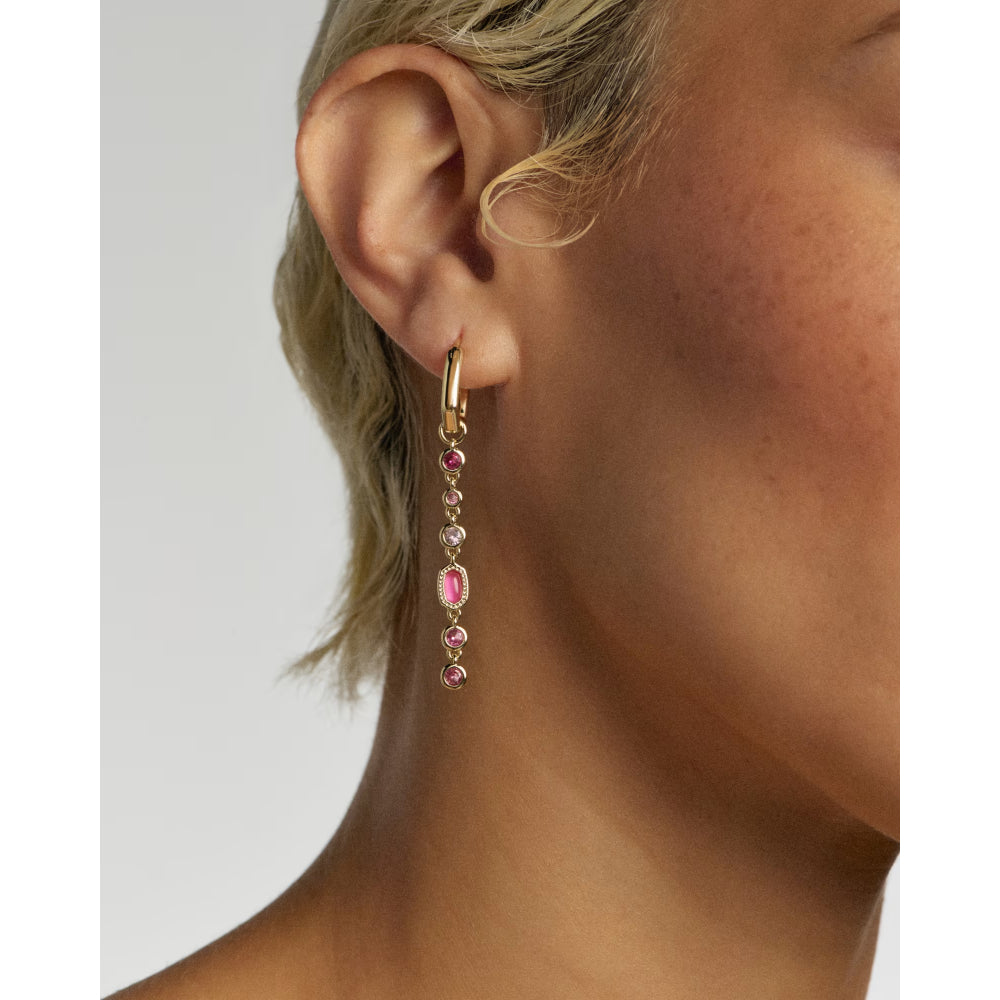 Kendra Scott Mini Elisa Abbie Huggie Earrings in Pink Mix