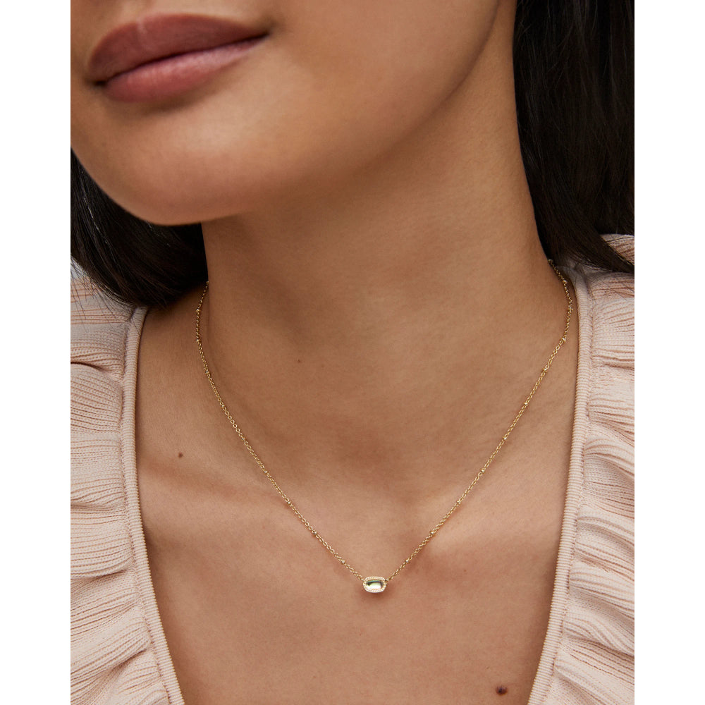 Kendra Scott Mini Elisa Satellite Short Pendant Necklace - Gold Dichroic Glass