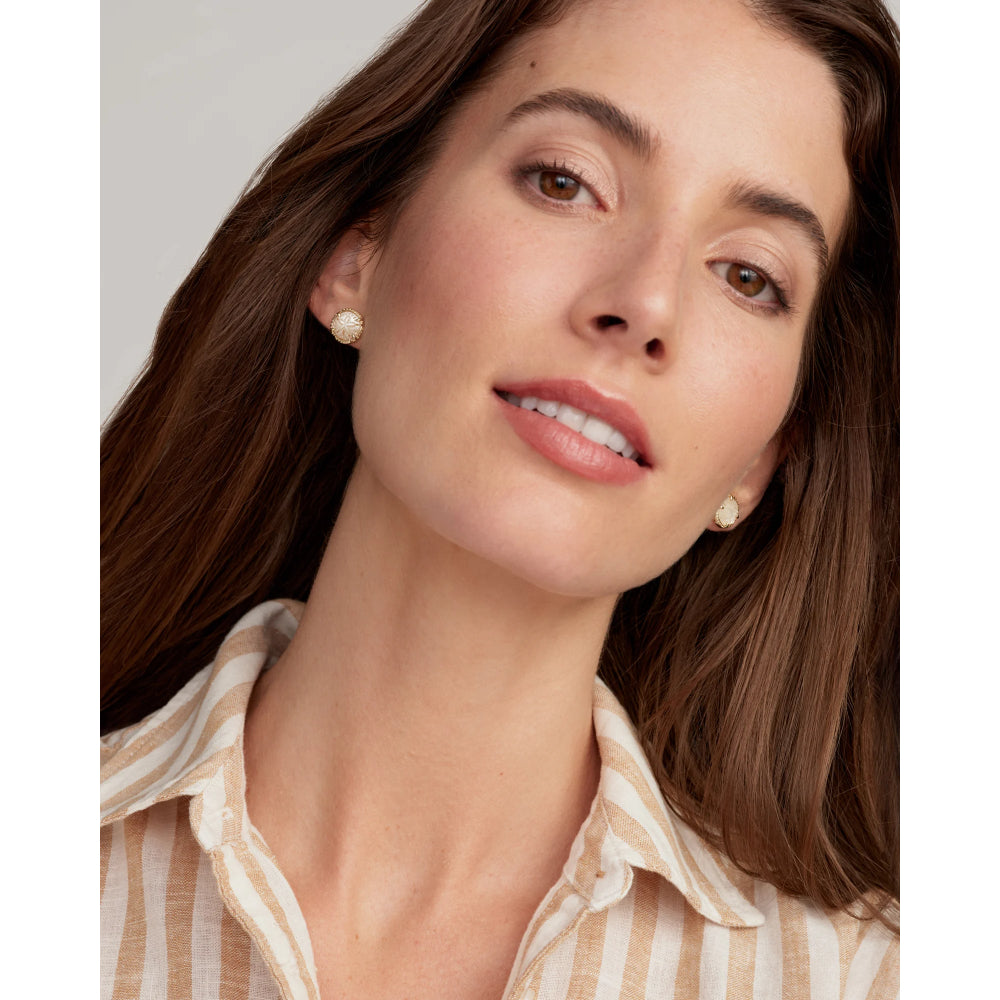 Kendra Scott Sand Dollar Stud Earrings in Natural Mother of Pearl