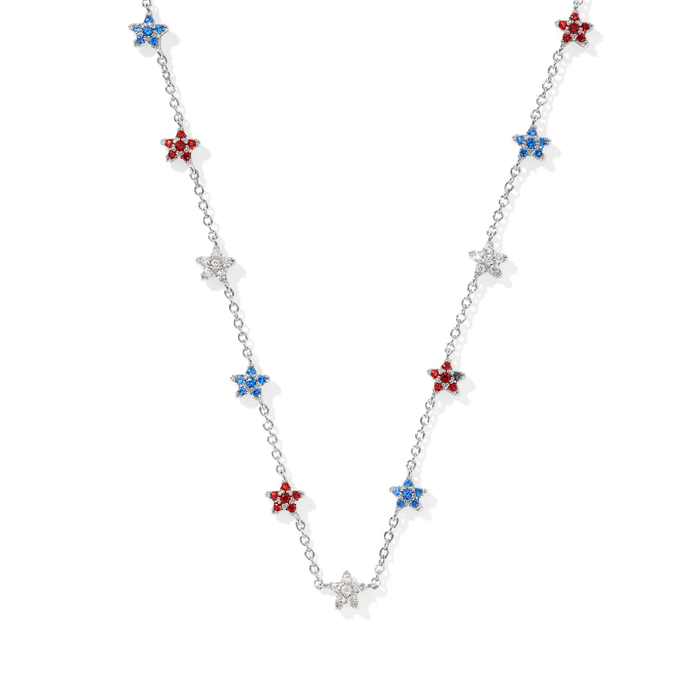 Kendra Scott Silver Sierra Star Crystal Strand Necklace