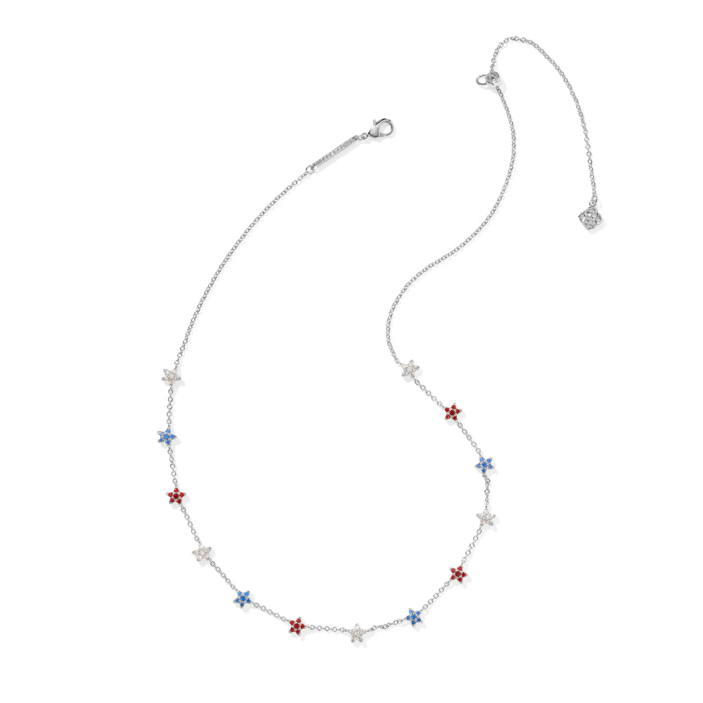 Kendra Scott Silver Sierra Star Crystal Strand Necklace