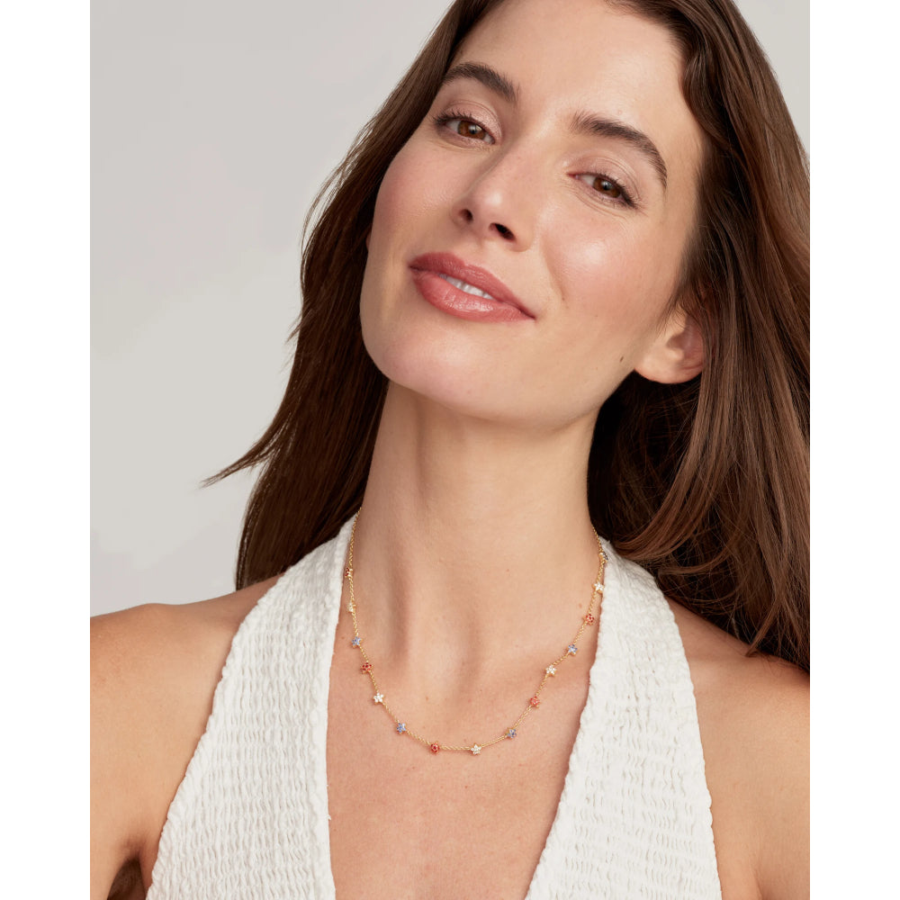 Kendra Scott Silver Sierra Star Crystal Strand Necklace