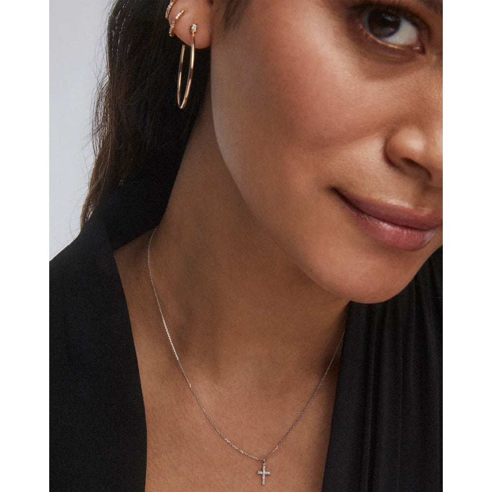 Kendra Scott Rhodiom Crystal Cross Necklace 001-705-45775 | Meigs Jewelry |  Tahlequah, OK