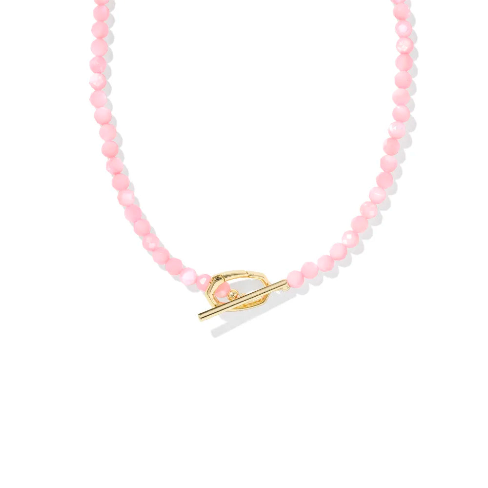 Kendra Scott Sylvia Strand Necklace - Gold Pink Chalcedony