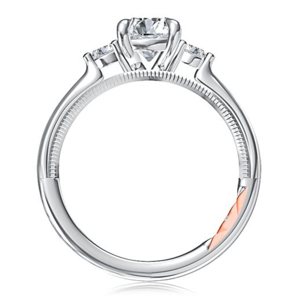 A. Jaffe Three Stone Round Engagement Ring