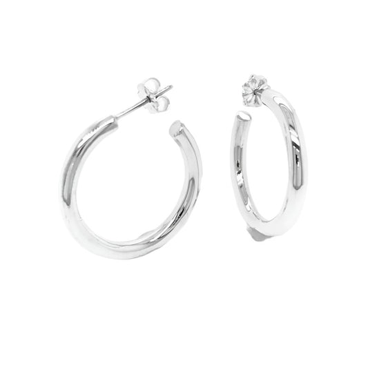 Sterling Silver Small Tube Hoop Earrings