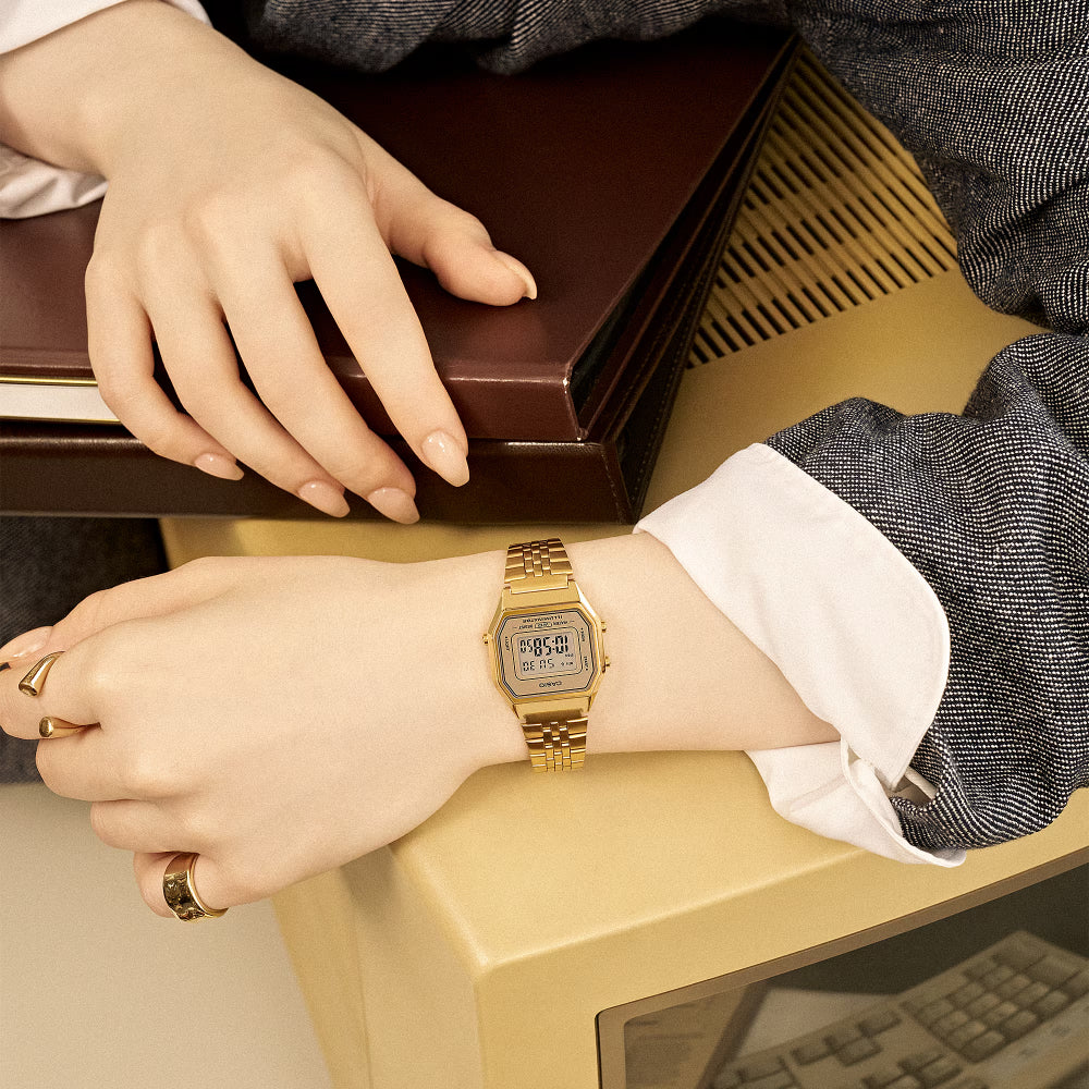Casio Vintage 28mm Gold-Tone Digital Watch