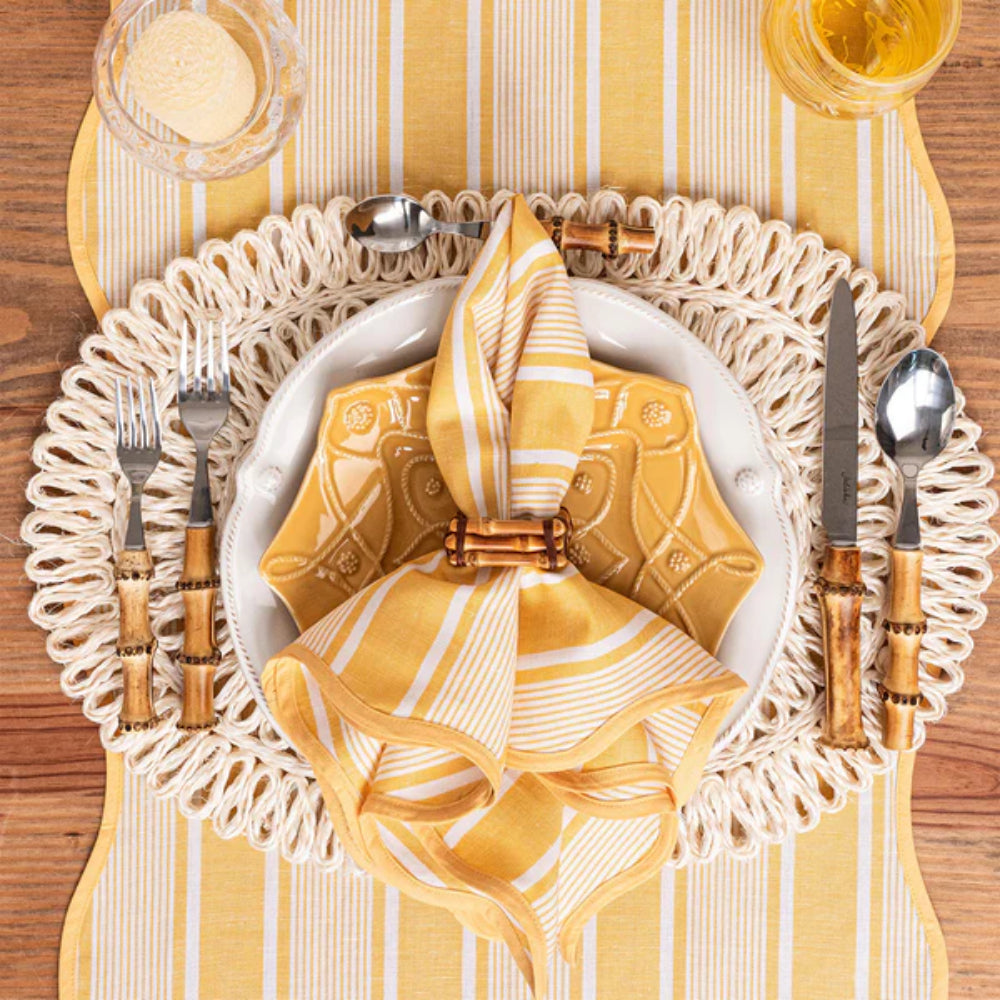 Juliska Cabana Stripe Napkin Set of 4- Sunshine